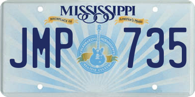 MS license plate JMP735