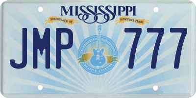 MS license plate JMP777