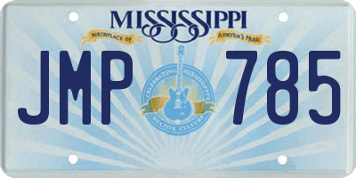 MS license plate JMP785