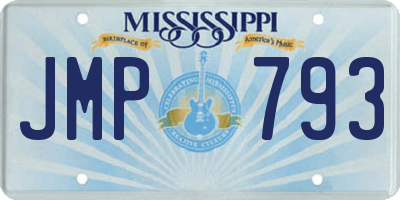 MS license plate JMP793