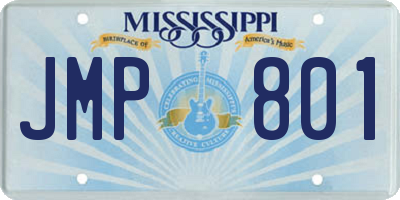 MS license plate JMP801