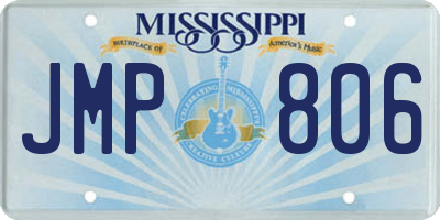 MS license plate JMP806