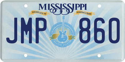 MS license plate JMP860