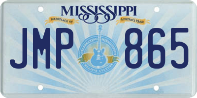 MS license plate JMP865