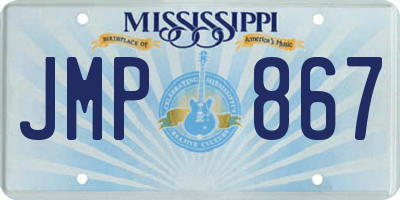MS license plate JMP867