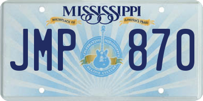 MS license plate JMP870