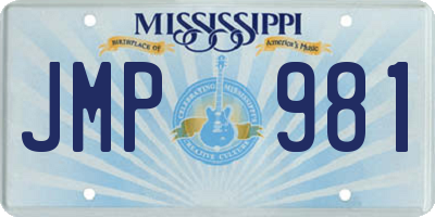 MS license plate JMP981