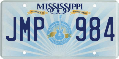 MS license plate JMP984