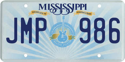 MS license plate JMP986