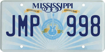 MS license plate JMP998