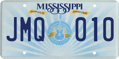 MS license plate JMQ010