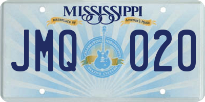 MS license plate JMQ020