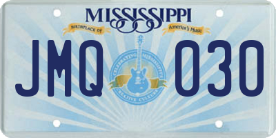 MS license plate JMQ030