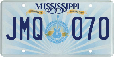 MS license plate JMQ070