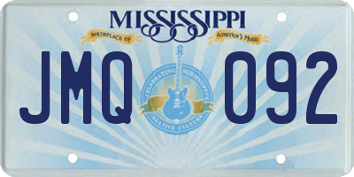 MS license plate JMQ092