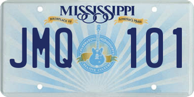 MS license plate JMQ101