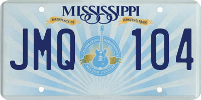MS license plate JMQ104