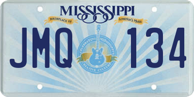 MS license plate JMQ134