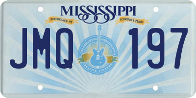 MS license plate JMQ197