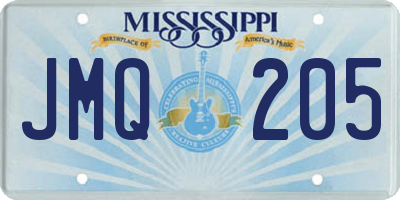 MS license plate JMQ205