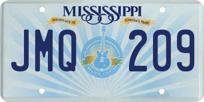 MS license plate JMQ209