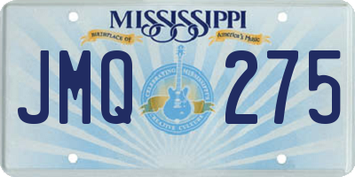 MS license plate JMQ275