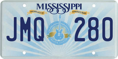 MS license plate JMQ280