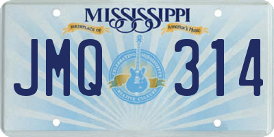 MS license plate JMQ314