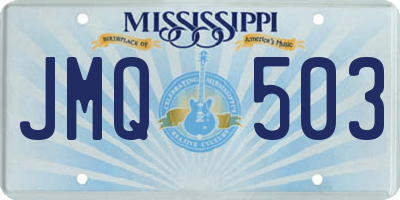 MS license plate JMQ503