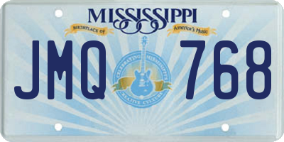 MS license plate JMQ768