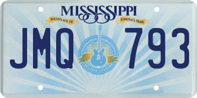 MS license plate JMQ793