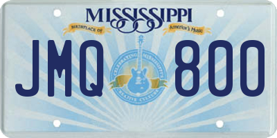 MS license plate JMQ800