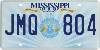 MS license plate JMQ804