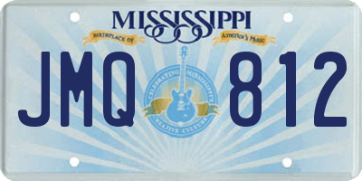 MS license plate JMQ812