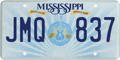 MS license plate JMQ837