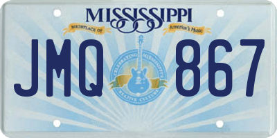 MS license plate JMQ867