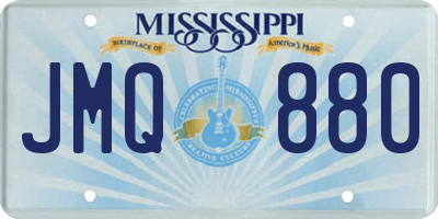 MS license plate JMQ880