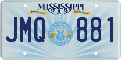 MS license plate JMQ881