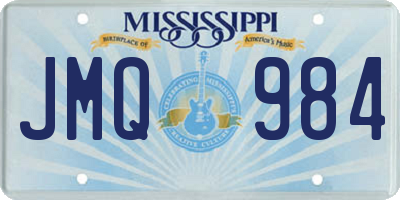 MS license plate JMQ984