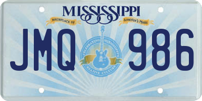 MS license plate JMQ986