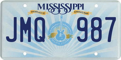 MS license plate JMQ987