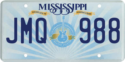 MS license plate JMQ988