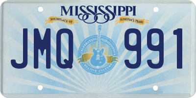 MS license plate JMQ991