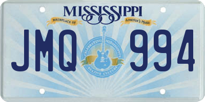 MS license plate JMQ994