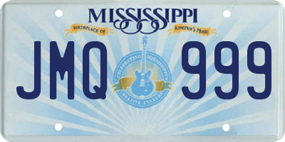 MS license plate JMQ999