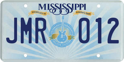 MS license plate JMR012