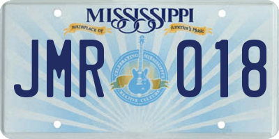 MS license plate JMR018