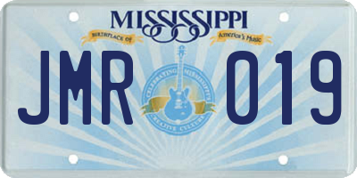 MS license plate JMR019