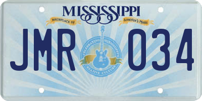 MS license plate JMR034