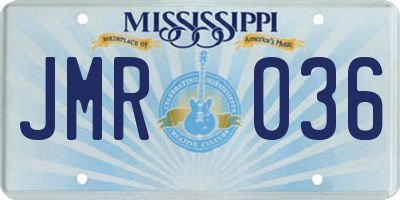 MS license plate JMR036